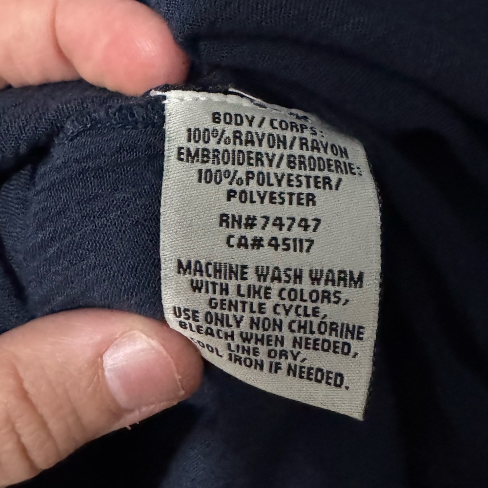 🔥Bob Timberlake Navy Embroidered Blouse – Size M - Picture 4 of 5